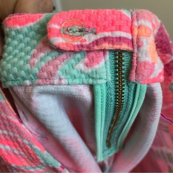 Lilly Pulitzer Shorts Womens 0 Pink Alycia Poolside Blue Lovebirds Waffle Knit - Picture 12 of 12
